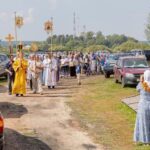 "19 августа 2023 года в престольный праздник Преображения Господа Бога и Спаса нашего Иисуса Христа протоиерей Дмитрий Культинов совершил Божественную литургию в храме Преображения Господня п. Кадом."