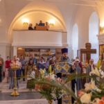 "Вечером 29 августа 2023 года, в Попразднство Успения Пресвятой Богородицы, протоиерей Дмитрий Культинов совершил всенощное бдение с чином Погребения Божией Матери в храме Преображения Господня п. Кадом."