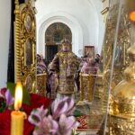 "24 апреля 2024 года, в среду 6-й седмицы, ваий, в день своего рождения преосвященнейший Василий епископ Касимовский и Сасовский совершил божественную Литургию Преждеосвященных Даров в Христорождественской монашеской общине с. Лашма Касимовского района."