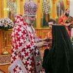 "15 октября 2024 года, в день памяти священномученика Киприана и мученицы Иустины, настоятель храма Преображения Господня п. Кадом протоиерей Димитрий Культинов сослужил Преосвященнейшему епископу Василию за Божественной Литургией в Милостиво-Богородицком женском монастыре п. Кадом."