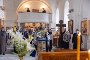"7 апреля 2025 года, в праздник Благовещения Пресвятой Богородицы, протоиерей Дмитрий Культинов совершил Божественную литургию в храме Преображения Господня п. Кадом."
