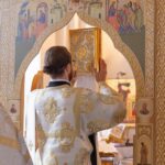 "19 августа 2025 года в престольный праздник Преображения Господа Бога и Спаса нашего Иисуса Христа протоиерей Дмитрий Культинов совершил Божественную литургию в храме Преображения Господня п. Кадом."