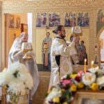 "19 августа 2025 года в престольный праздник Преображения Господа Бога и Спаса нашего Иисуса Христа протоиерей Дмитрий Культинов совершил Божественную литургию в храме Преображения Господня п. Кадом."